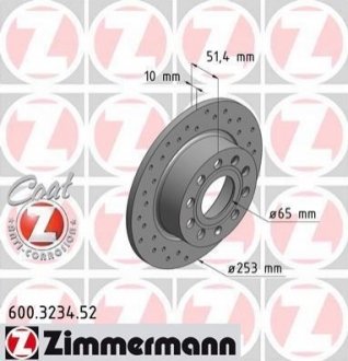 Гальмівний диск ZIMMERMANN 600323452