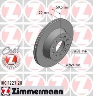 Гальмівний диск ZIMMERMANN 100122720