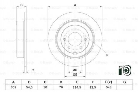 Диск гальмівний BOSCH 0986479E45