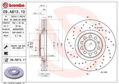 Гальмівний диск BREMBO 09A81311