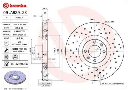 Диск гальмівний BREMBO 09D09613