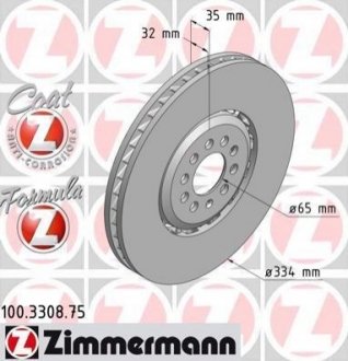 Гальмівний диск ZIMMERMANN 100330875