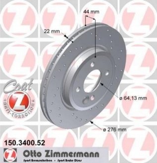 Гальмівний диск ZIMMERMANN 150340052