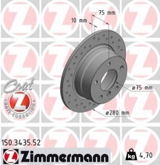 Гальмівний диск ZIMMERMANN 150343552