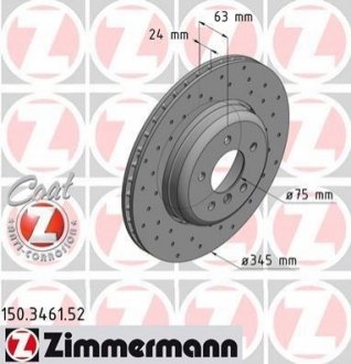 Гальмівний диск ZIMMERMANN 150346152