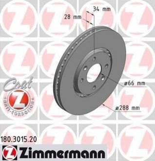 Гальмівний диск ZIMMERMANN 180301520