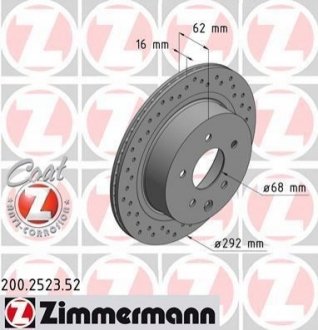 Гальмівний диск ZIMMERMANN 200252352