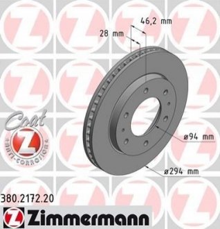 Гальмівний диск ZIMMERMANN 380217220