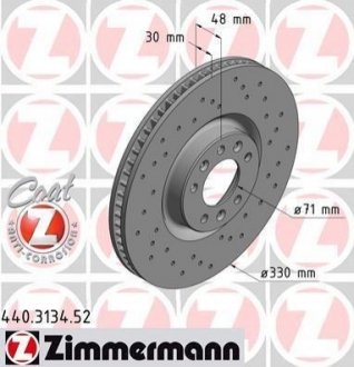 Гальмівний диск ZIMMERMANN 440313452