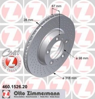 Гальмівний диск ZIMMERMANN 460152620