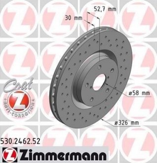 Гальмівний диск ZIMMERMANN 530246252