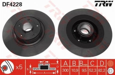 Диск гальмівний TRW DF4228