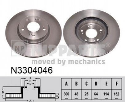 Гальмівний диск NIPPARTS N3304046