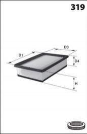 Фільтр повітря MECAFILTER ELP9129 (фото 1)