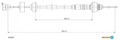 Трос сцепления CITROEN BERLINGO (пр-во Adriauto) ADRIAUTO 070179