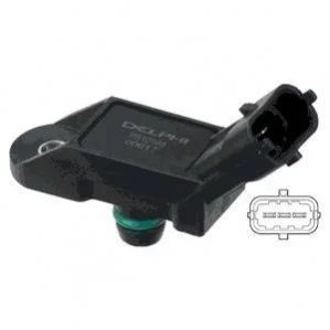 Датчик тиску у впускному колекторі (3 pin) FIAT DOBLO, DOBLO CARGO, DOBLO/MINIVAN, GRANDE PUNTO, IDEA, LINEA, PUNTO, PUNTO EVO, PUNTO/HATCHBACK, SIENA LANCIA MUSA, THESIS, YPSILON 1.2-2.0 07.02- DELPHI PS10168 (фото 1)