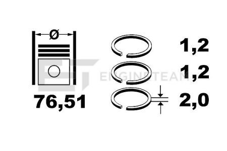 Комплект кілець на поршень ET ENGINETEAM R1009900