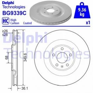 Диск гальмівний DELPHI BG9339C (фото 1)