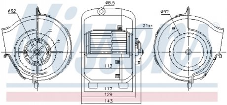 Вентилятор отопителя VAG NISSENS 87768