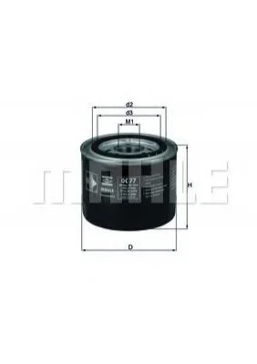 Фільтр масла MAHLE / KNECHT OC77 (фото 1)