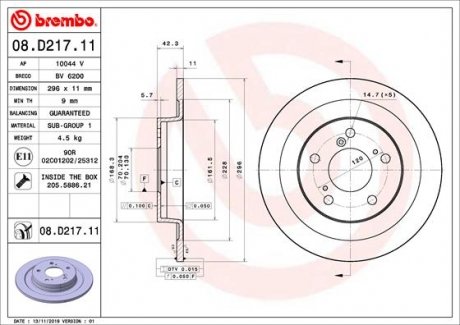 Гальмівний диск BREMBO 08D21711