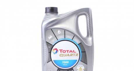 Олива моторна Quartz 7000 Diesel 10W40 (5 Liter) TOTAL 214108