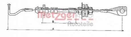 Тросик газу METZGER 10090