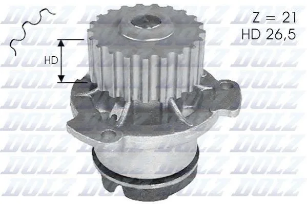 Водяний насос Dolz LADA 2108-21099 (круглий зуб) DOLZ L121 (фото 1)