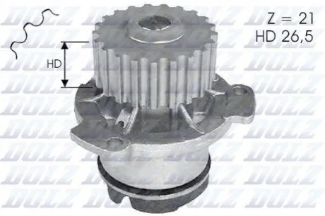 Водяний насос Dolz LADA 2108-21099 (круглий зуб) DOLZ L121