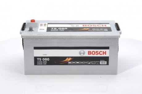 Акумулятор 225Ah-12v (T5080) (518x276x242),полярність зворотна (3),EN1150 BOSCH 0092T50800