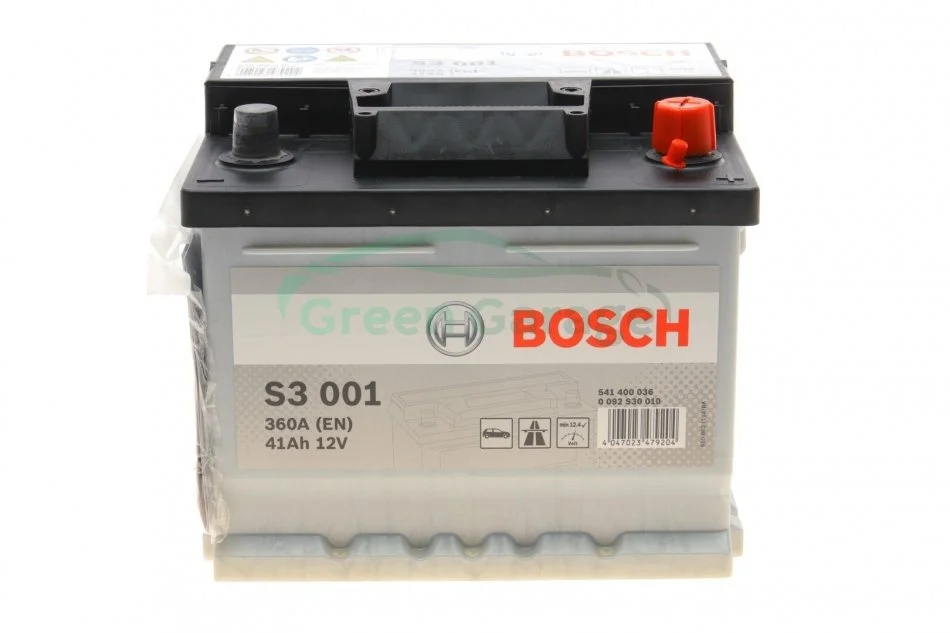 Аккумулятор 41Ah-12v (S3001) (207x175x175),R,EN360 !КАТ-15% BOSCH 0092S30010 (фото 1)