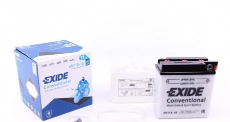 Аккумулятор 11Ah-6v Exide (6N11A-1B) (121х59х131) R, EN95 EXIDE 6N11A1B