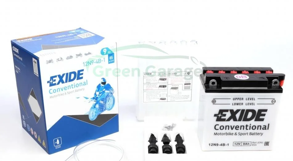 Аккумулятор 9Ah-12v Exide (12N9-4B-1) (135х75х139) L, EN85 EXIDE 12N94B1 (фото 1)