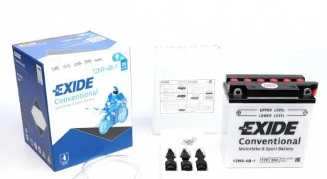 Акумулятор 9Ah-12v Exide (12N9-4B-1) (135х75х139) L, EN85 EXIDE 12N94B1