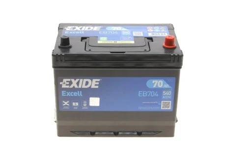 Аккумулятор 70Ah-12v Exide EXCELL(266х172х223),R,EN540 Азия EXIDE EB704