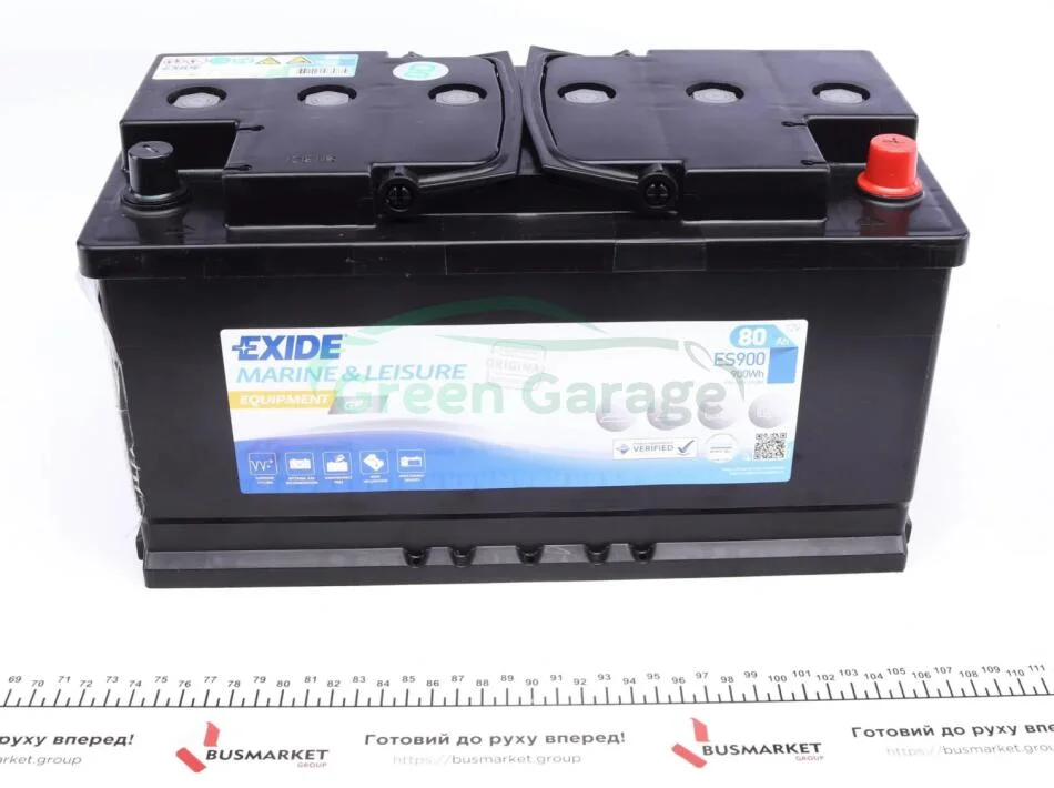 Аккумулятор 80Аh(900wh)-12v Exide EQUIPMENT GEL (353х175х190),R,EN540 гелевый EXIDE ES900 (фото 1)