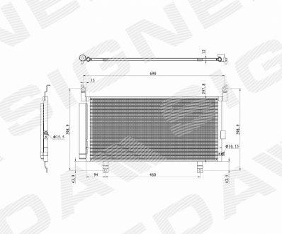 Радіатор кондиціонера SUBARU LEGACY, 14 - 17 SIGNEDA RC4454