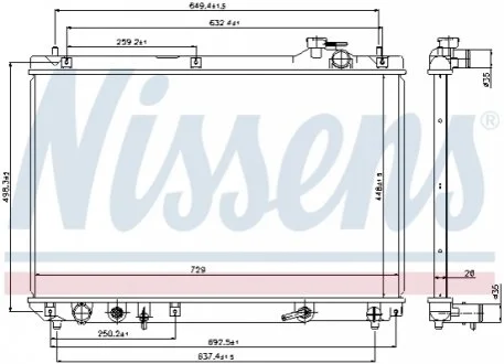 Радиатор охлаждения LEXUS RX I (MCU15) (97-) (пр-во Nissens) NISSENS 64659
