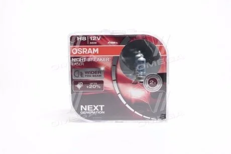 Лампа фарна H8 12V 35W PGJ19-1 NIGHT BREAKER LASER next generation (+150) компл (вир-во) OSRAM 64212NLHCB