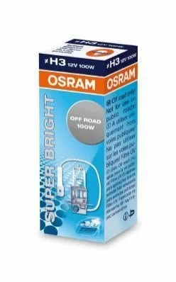 Лампа (картон 1шт) H3 12В 100Вт PK22S без гомологічного сертифікату Super Bright OSRAM 64153SB (фото 1)