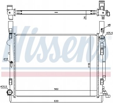 Радиатор охлаждения RENAULT KANGOO II (08-) 1.5 dCi NISSENS 637618