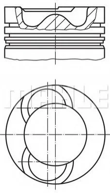 Поршень з кільцями VW CRAFTER 81,26 2,5 TDI BJJ/BJK/CEBA/CEBB 06- (вир-во Mahle) MAHLE / KNECHT 0281901 (фото 1)
