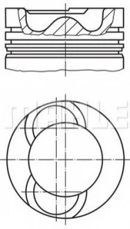 Поршень з кільцями VW CRAFTER 81,26 2,5 TDI BJJ/BJK/CEBA/CEBB 06- (вир-во Mahle) MAHLE / KNECHT 0281901