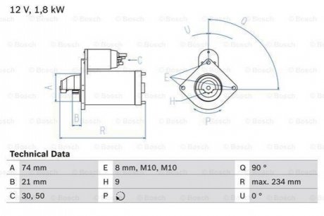 Стартер BOSCH 0986021230