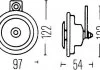 Сигнал BMW 3 (E21), 5 (E12), 5 (E28), 6 (E24), 7 (E23) VW CADDY I, CORRADO, DERBY, GARBUS, GOLF I, GOLF II, GOLF III, ILTIS, JETTA I, JETTA II, LT 28-35 I, PASSAT B1, PASSAT B2 01.53- HELLA 3AL002952811 (фото 4)