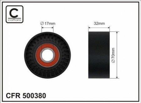 Натяжний ролик, поліклиновий ремінь CAFFARO 500380