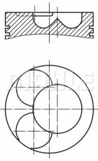 Поршень з кільцями VW 81.51 2.0TDI BPW/BMM/BMP/BSS/BWW/CBHA (CYL 3-4) (MAHLE) MAHLE / KNECHT 0280702