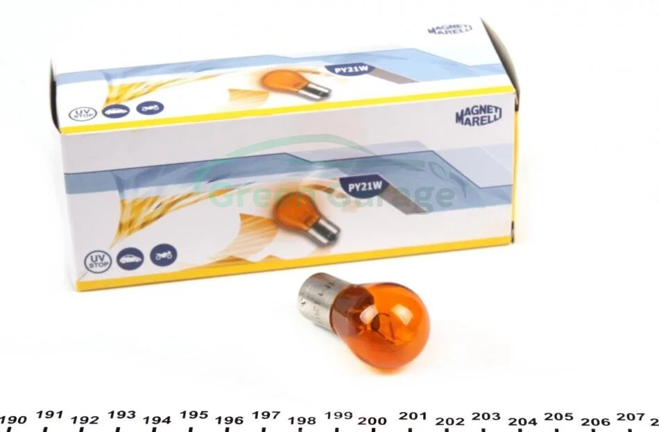 Лампа розжарювання PY21W 12V 21W BAU15s (вир-во Magneti Marelli) MAGNETI MARELLI 008507100000 (фото 1)