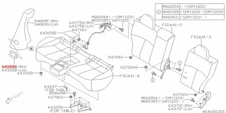 Knopf SUBARU 64328AG001JC