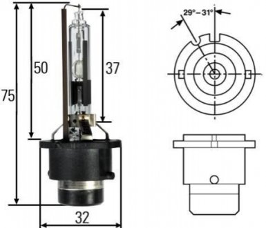 Лампа D2R 35W P32d-3 4300K HELLA 8GS007001151